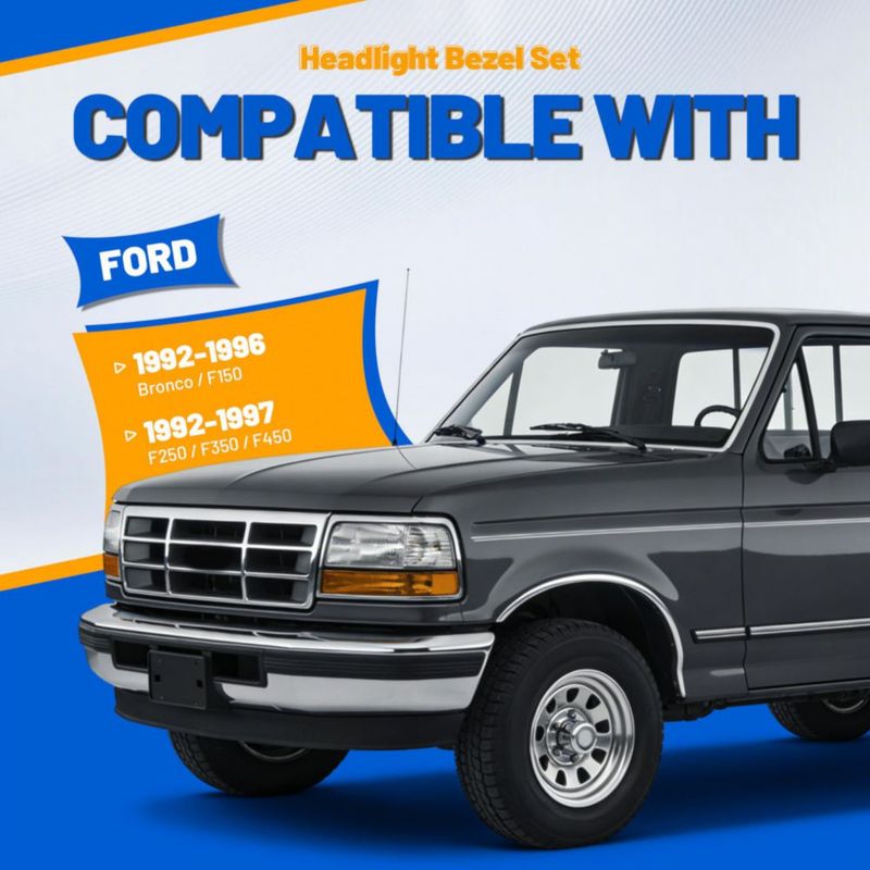 Bisel de faro HECASA para Ford Bronco/F150 1992-1996