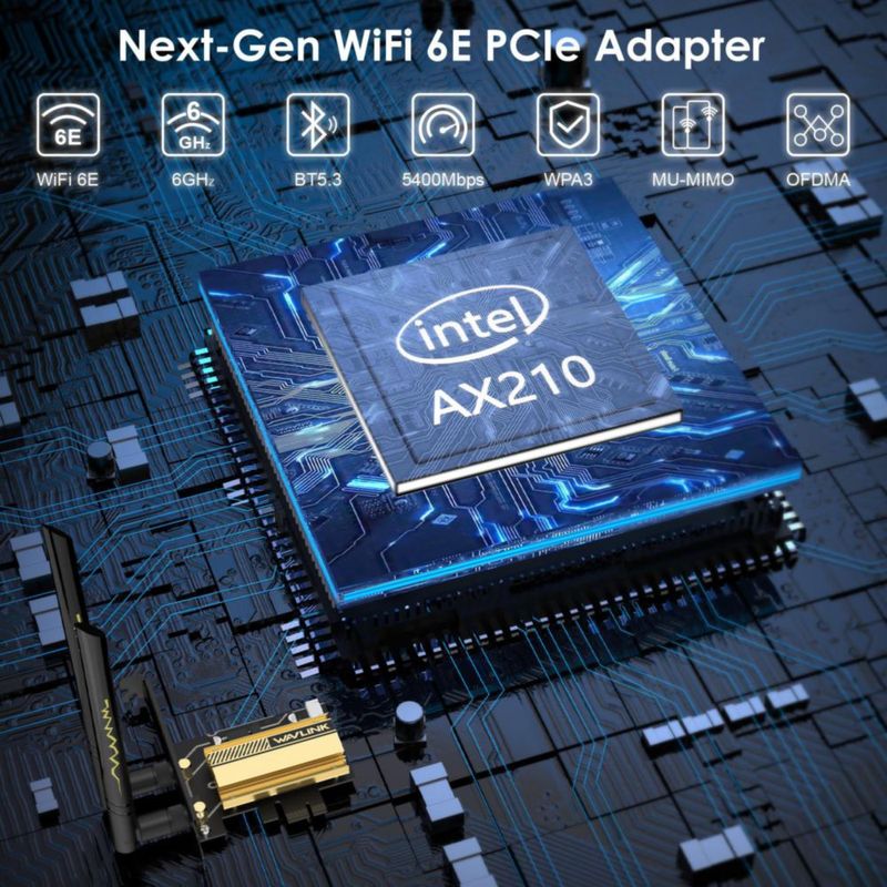Tarjeta WiFi WAVLINK AX5400M 6E PCIe BT5.3
