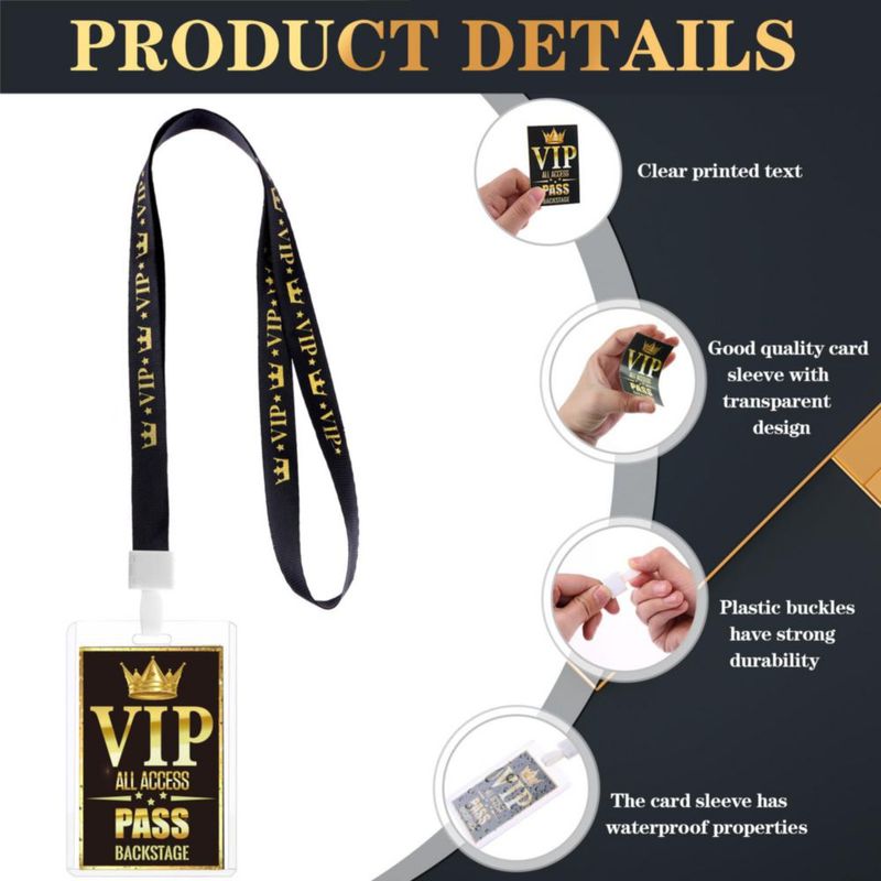 Cordones para credenciales FIONUPI Plástico VIP Pack de 50