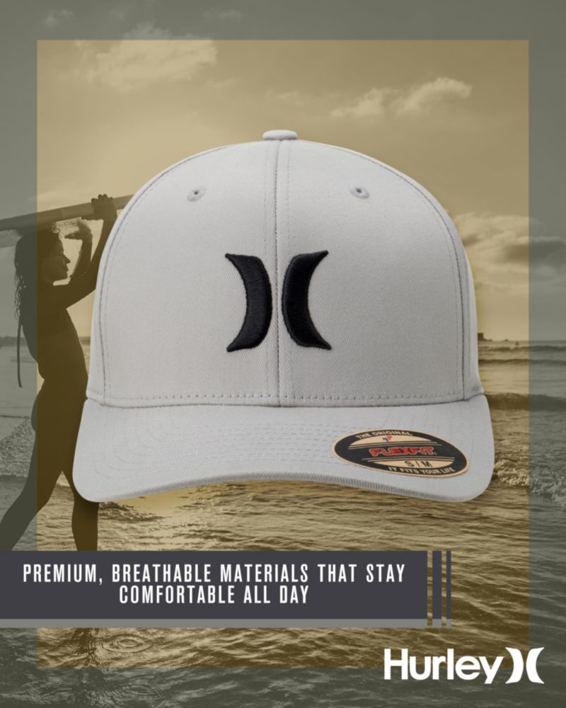 Gorra Hurley texturizada de ajuste ceñido y absorción de humedad