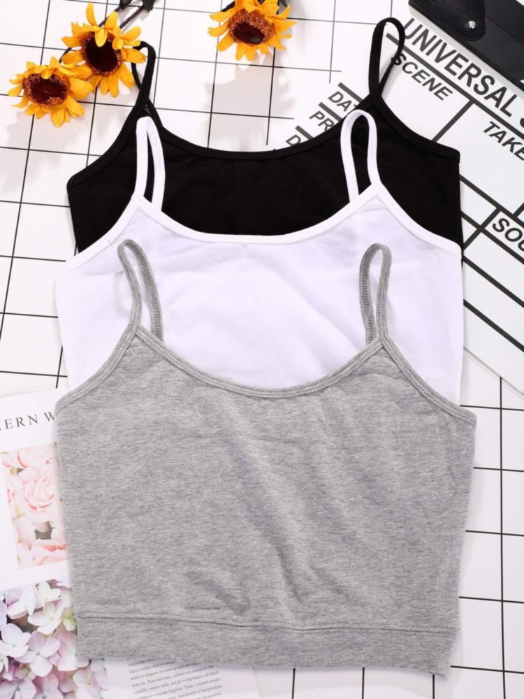 Cami top sin mangas Boao Pack de 3 (Negro Blanco Gris)