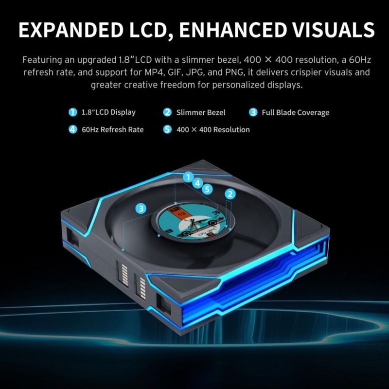 Ventilador Lian Li UNI TL LCD 120 ARGB PWM Pack de 3 Negro