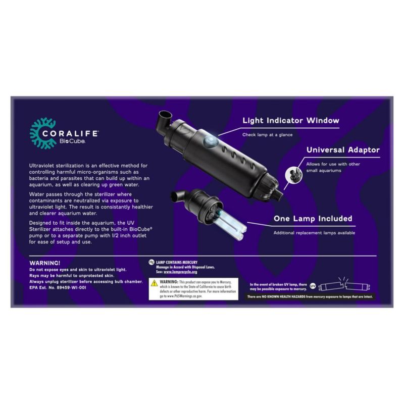 Esterilizador UV Coralife Turbo-Twist Mini para BioCubes