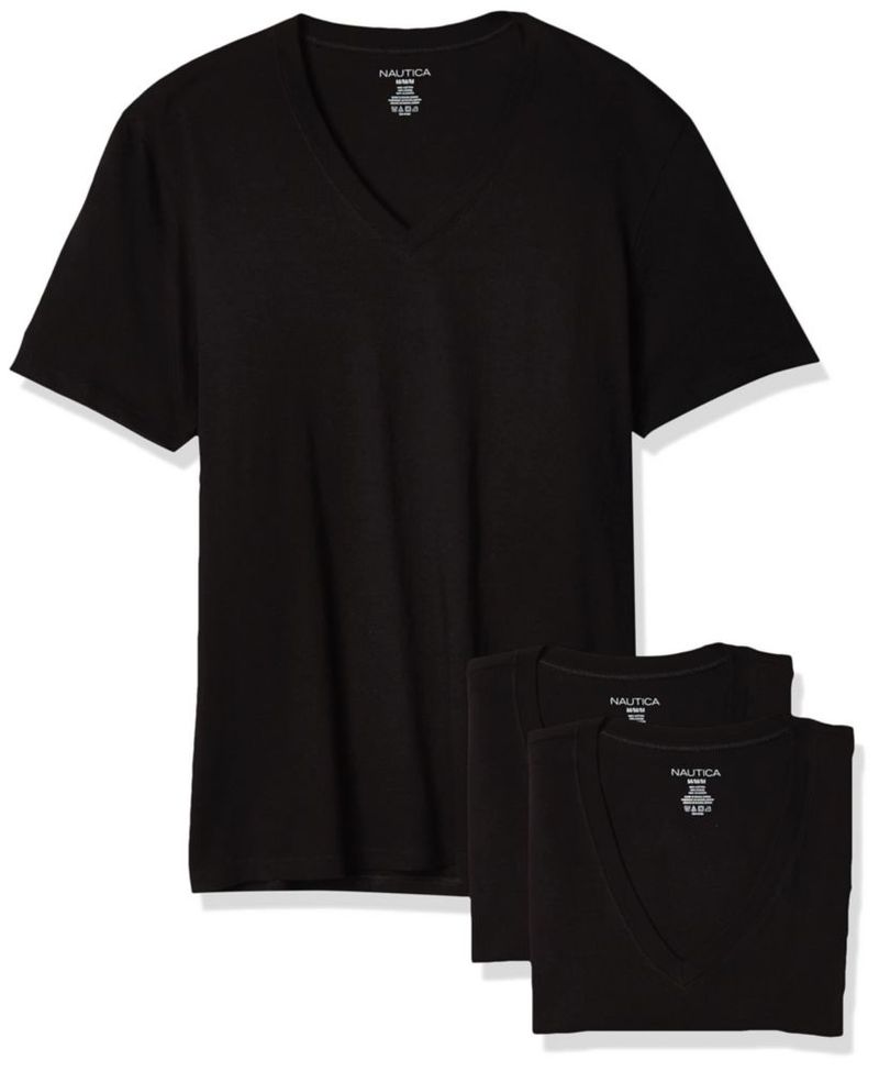 Camisetas Nautica de Algodón con Cuello en V – Pack de 3
