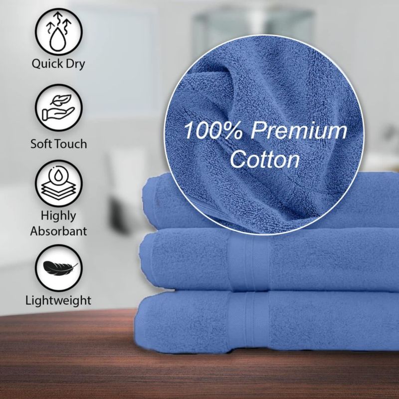 Juego de 6 Toallas de Baño KAHAF COLLECTION 61x122 cm Azul
