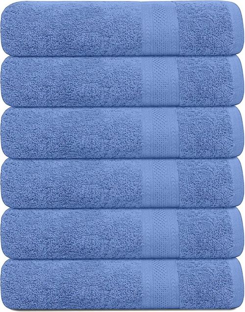 Juego de 6 Toallas de Baño KAHAF COLLECTION 61x122 cm Azul