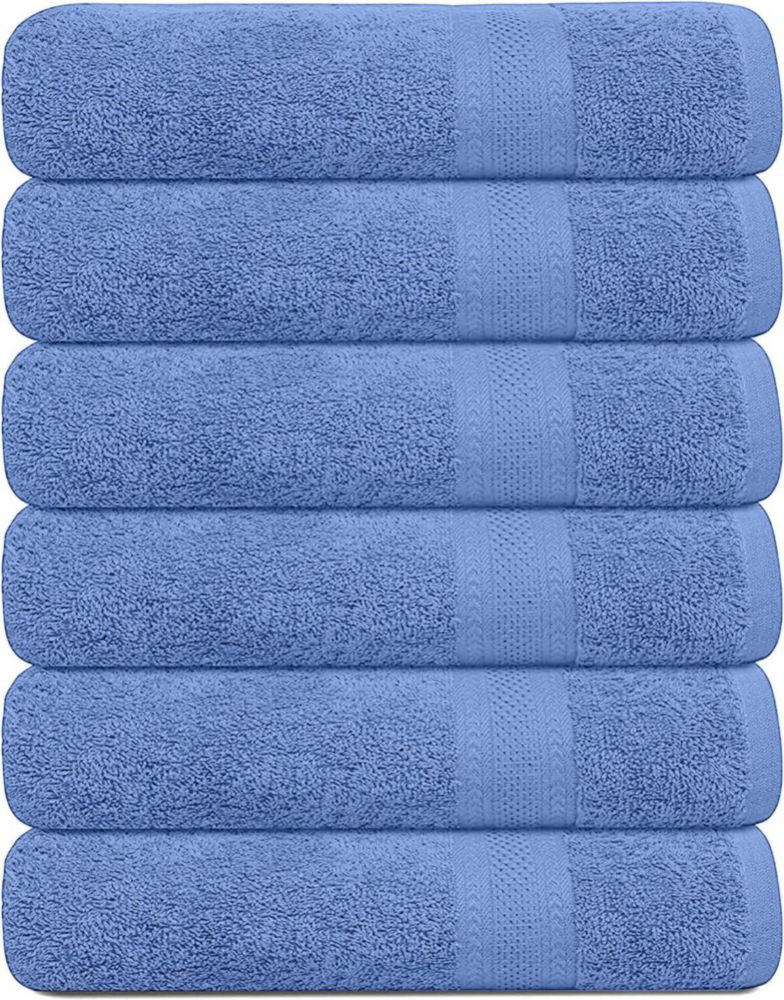 Juego de 6 Toallas de Baño KAHAF COLLECTION 61x122 cm Azul