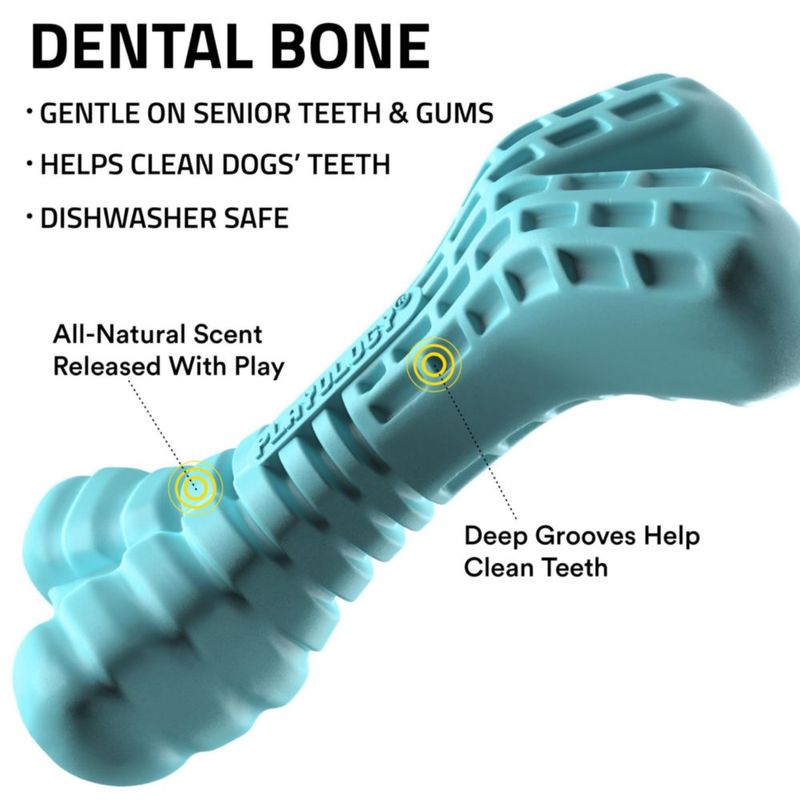 Juguete de Masticar Playology Senior Jumbo con Aroma a Mantequilla de Maní para Perros