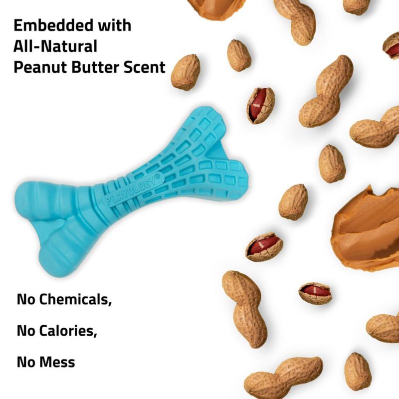 Juguete de Masticar Playology Senior Jumbo con Aroma a Mantequilla de Maní para Perros