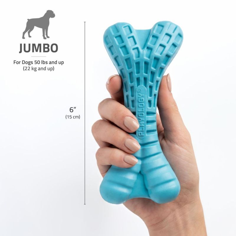 Juguete de Masticar Playology Senior Jumbo con Aroma a Mantequilla de Maní para Perros