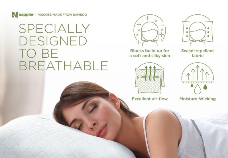 Juego de 2 almohadas Nappler King Size de espuma viscoelástica