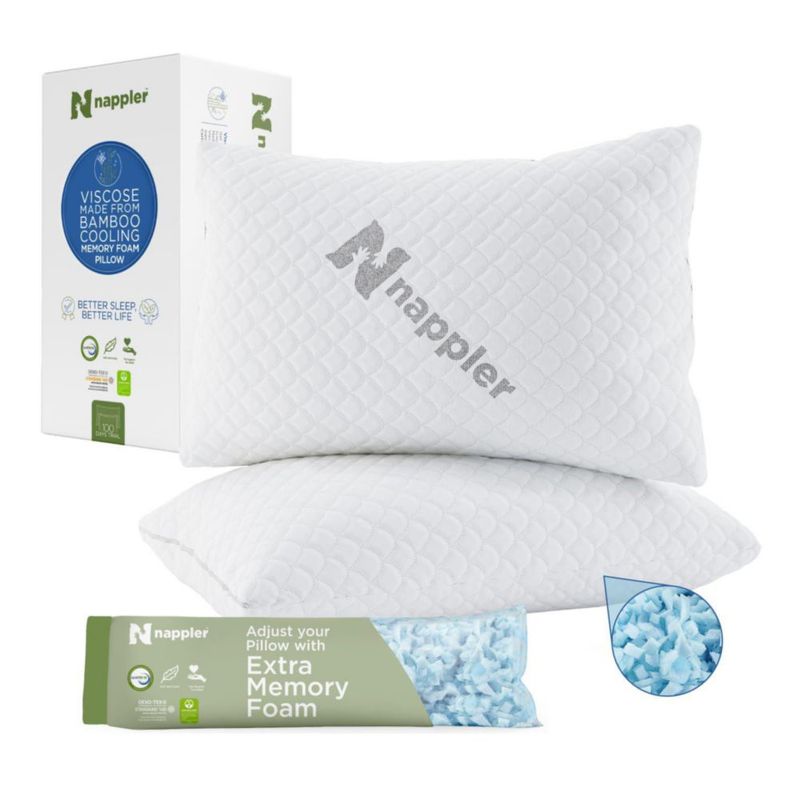 Juego de 2 almohadas Nappler King Size de espuma viscoelástica