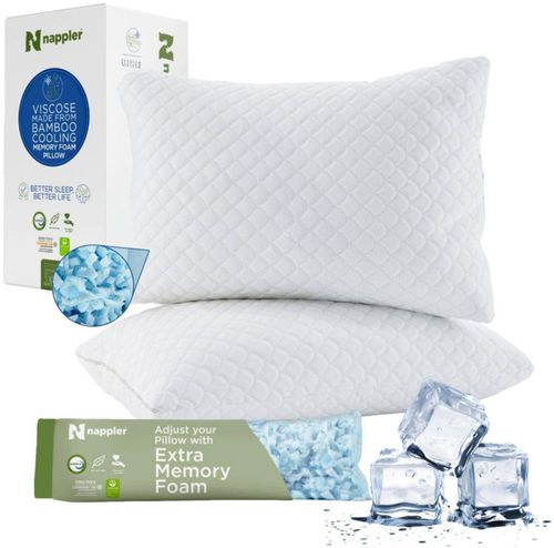 Juego de 2 almohadas Nappler King Size de espuma viscoelástica
