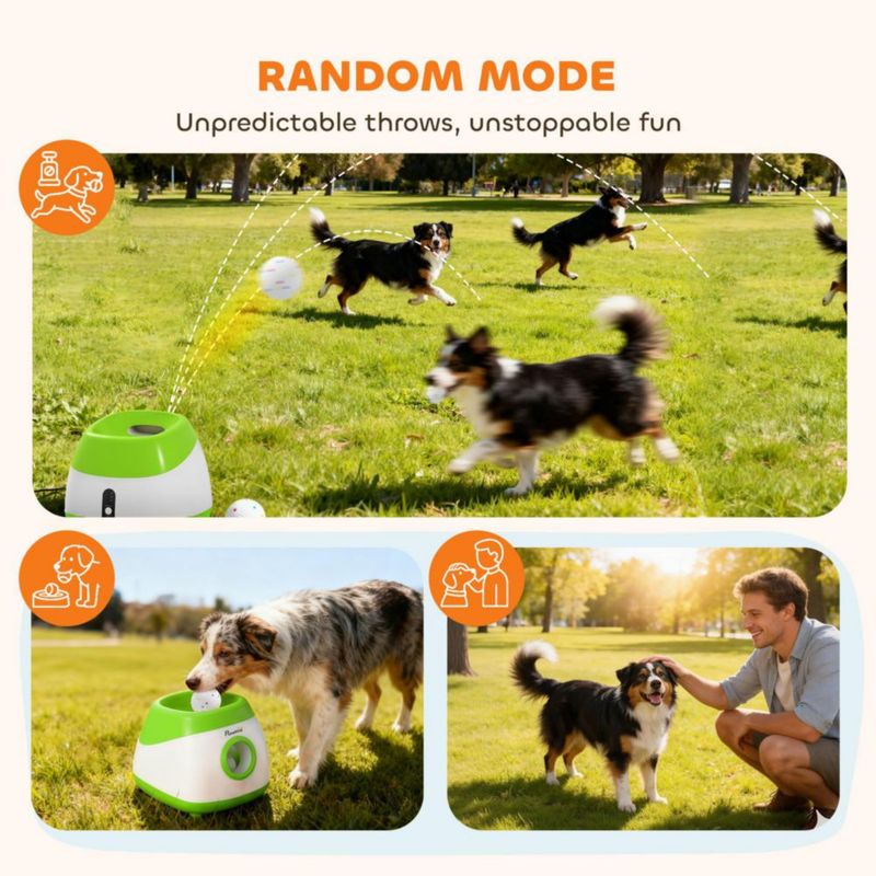 Lanzador automático de pelotas para perros PawHut con control remoto – verde
