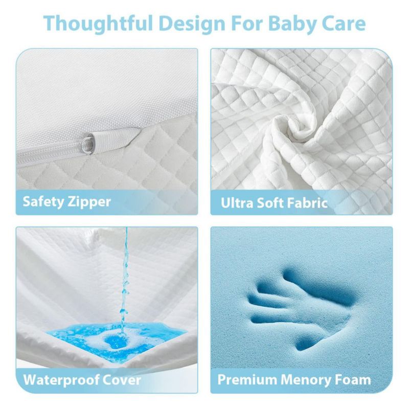 Colchón LILNAP 97x66x8 cm espuma de memoria impermeable blanco