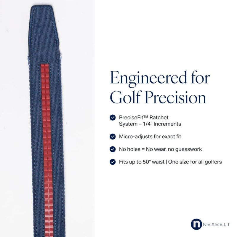Cinturón de Golf Nexbelt Negro Ajuste Elástico Hasta 127 cm