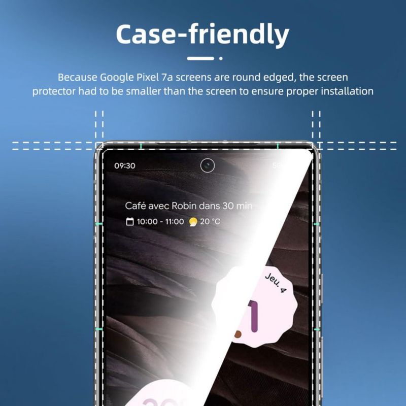 Protector de pantalla NEW'C de vidrio templado para Google Pixel 7a