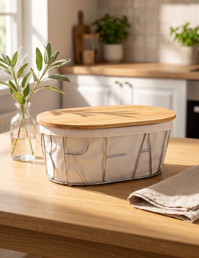 Panera con Tapa de Bambu Crown Baccara Alba 3 Piezas