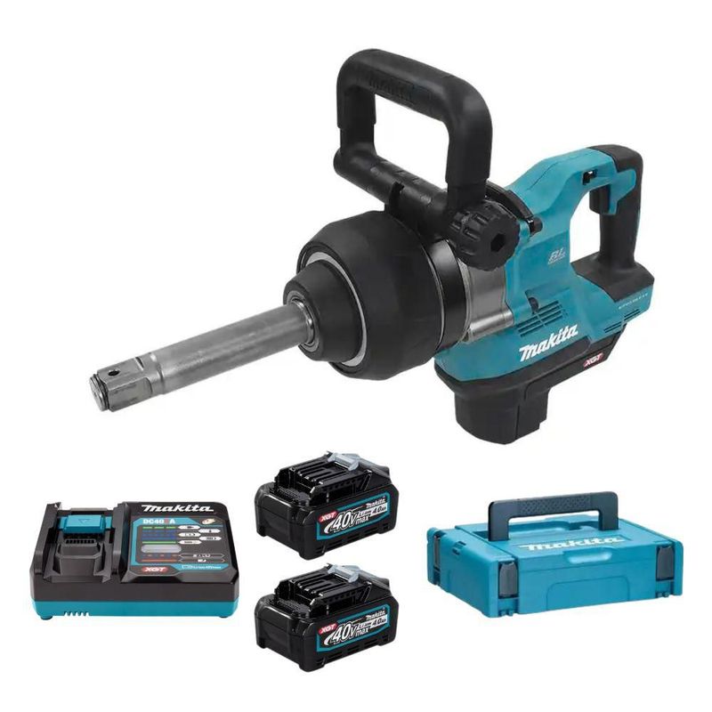 Llave de Impacto Inalámbrica 40V TW010GZ 1pul + Kit Cargador Rapido 40v Dc40ra1+bl4040 4amp 191j93-9 Makita