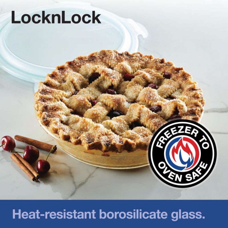 Fuente para hornear LocknLock de 24 cm vidrio transparente con tapa