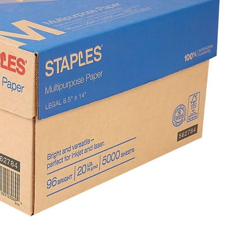 Papel Staples multipropósito 216 × 356 cm 20 lb 5000 hojas