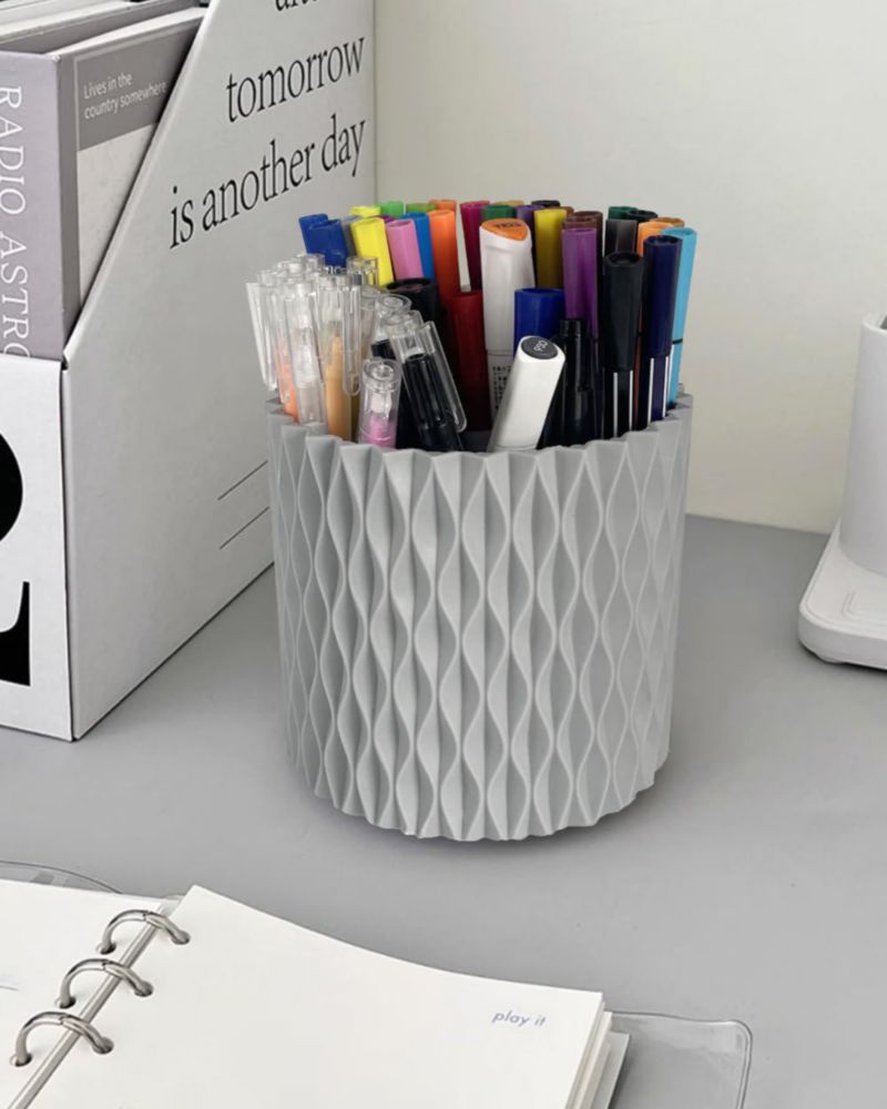 CADDY Lebenrich Portaplumas Giratorio de 5 Compartimentos Gris
