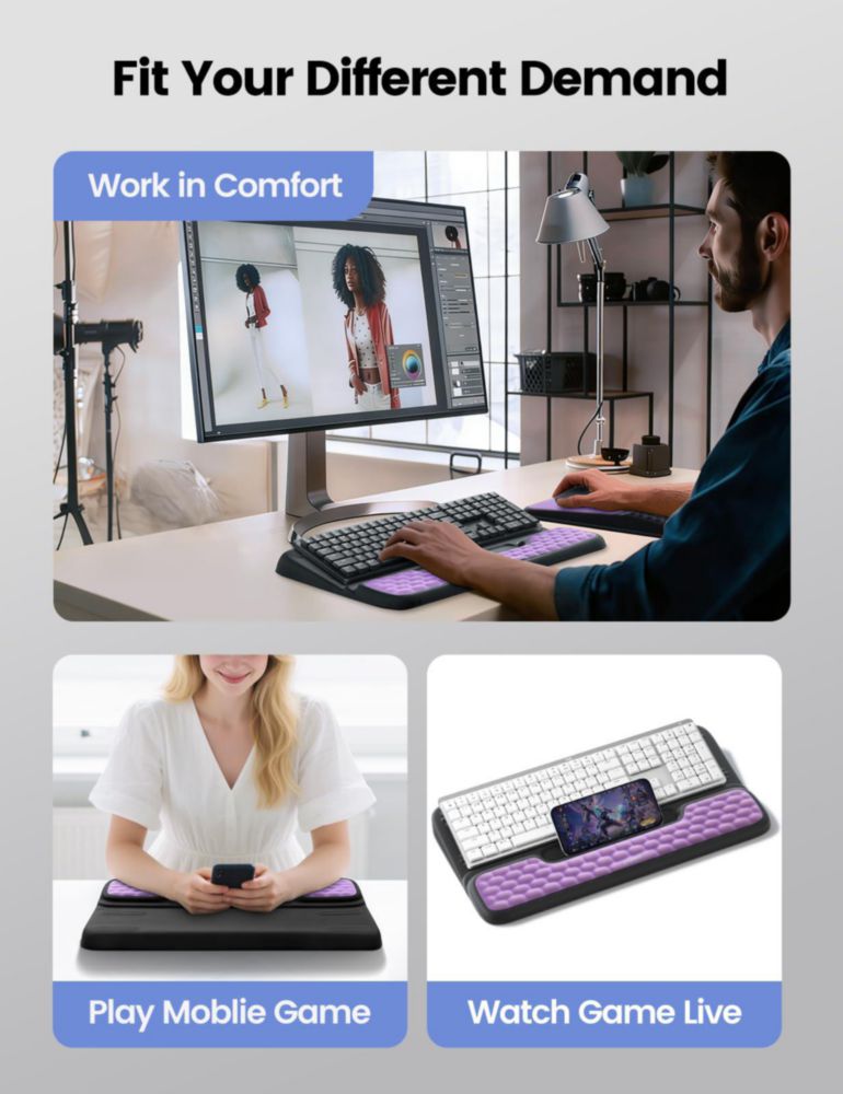 Set Vaydeer de Soporte para Teclado y Alfombrilla de Ratón con Reposamuñecas