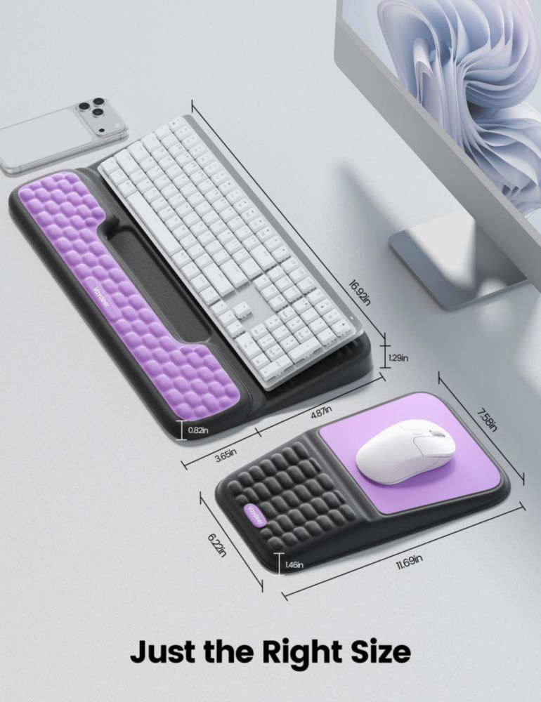 Set Vaydeer de Soporte para Teclado y Alfombrilla de Ratón con Reposamuñecas