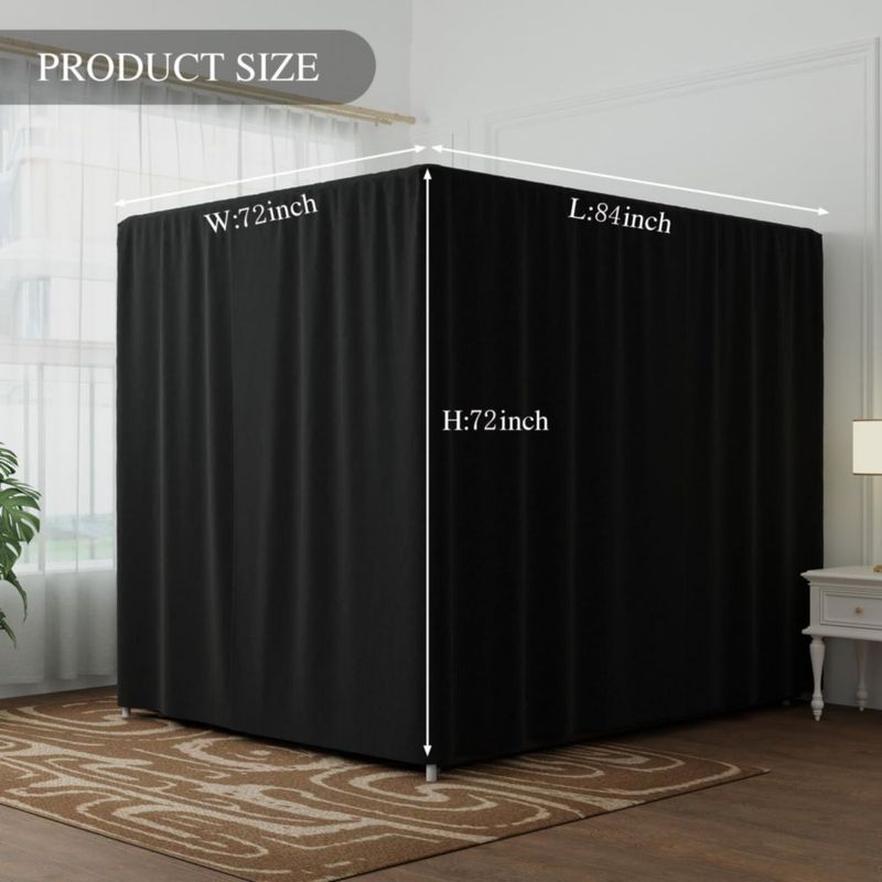 Cortina de dosel para cama YRDKB California King 182 × 213 × 182 cm Negro