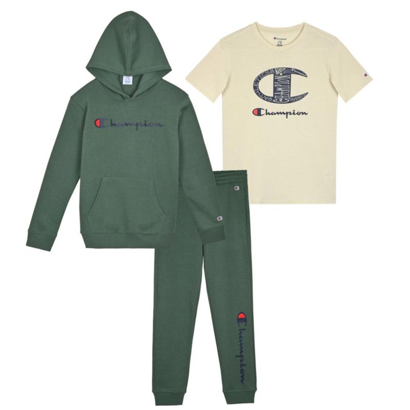 Conjunto de chándal Champion de 3 piezas para niños (sudadera pantalón y camiseta)