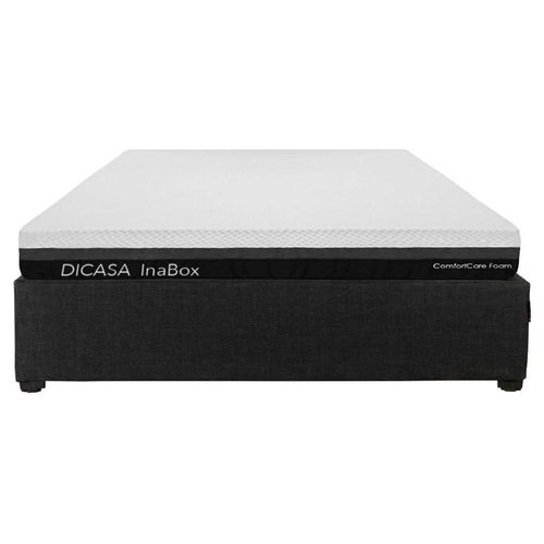 Colchón Matrimonial Dicasa InaBox + Base Cama Belt Negro CZD
