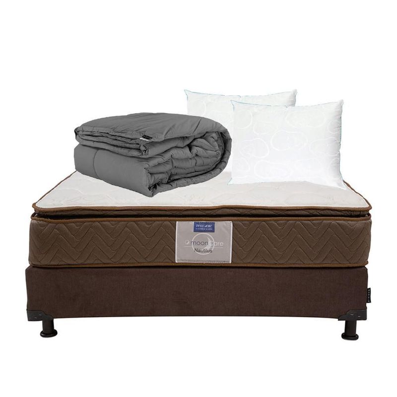 Colchón Matrimonial Dicasa Nautilus +Box + 2Almohadas Oso +Edredón CDZ