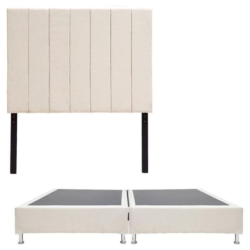 Cabecera King Size Dicasa Argos Beige claro + Box Dicasa Dolum CZD