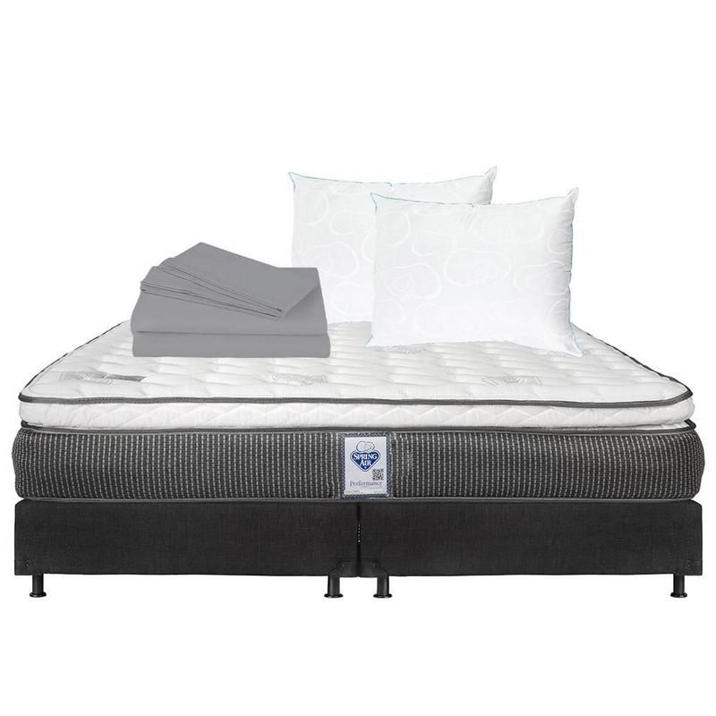 Colchón King Size Phantom + Box + 2 Almohadas Osos + Sábanas CZD
