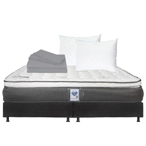 Colchón King Size Phantom + Box + 2 Almohadas Osos + Sábanas CZD