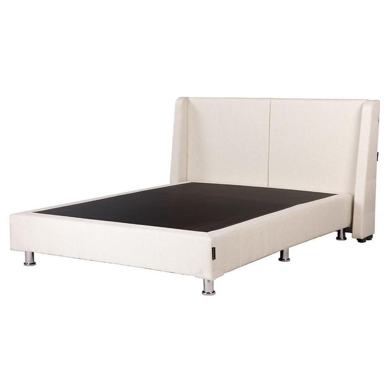 Cabecera King Size Dicasa Milan Beige + Box Dicasa Dolum CZD