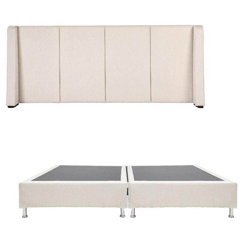 Cabecera King Size Dicasa Milan Beige + Box Dicasa Dolum CZD