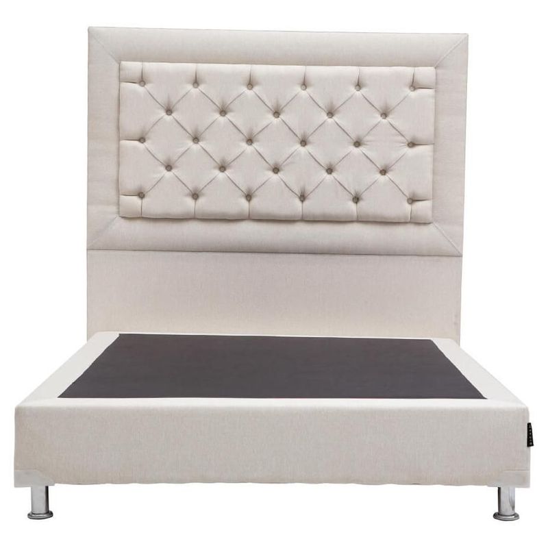 Cabecera Queen Size Dicasa Mary Beige claro + Box Dicasa Dolum CZD