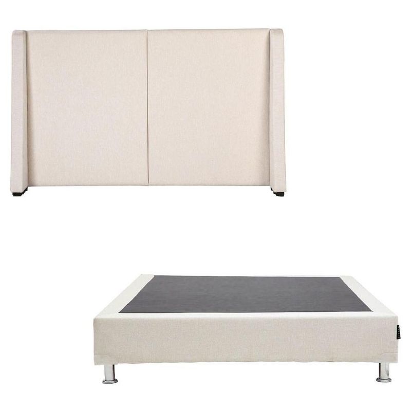 Cabecera Matrimonial Dicasa Milan Beige + Box Dicasa Dolum CZD