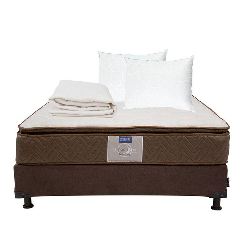 Colchón Matrimonial Dicasa Nautilus+Box +2Almohadas Oso+Protector CZD