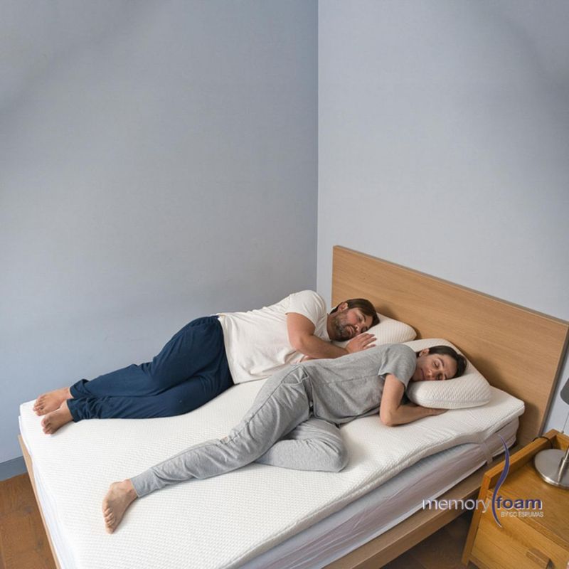 Colchoneta Memory Foam King Size Sobrecolchón de Memory Foam Blanca Hipoalergénica, Anti caros