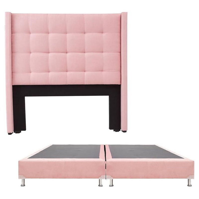 Cabecera King Size Dicasa Titan Rosa + Box Dicasa Pink CZD