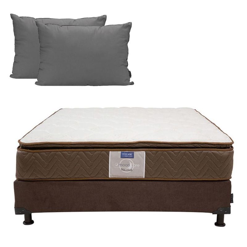Colchón Queen Size Restonic Nautilus + Box + Almohada 2Pack CZD