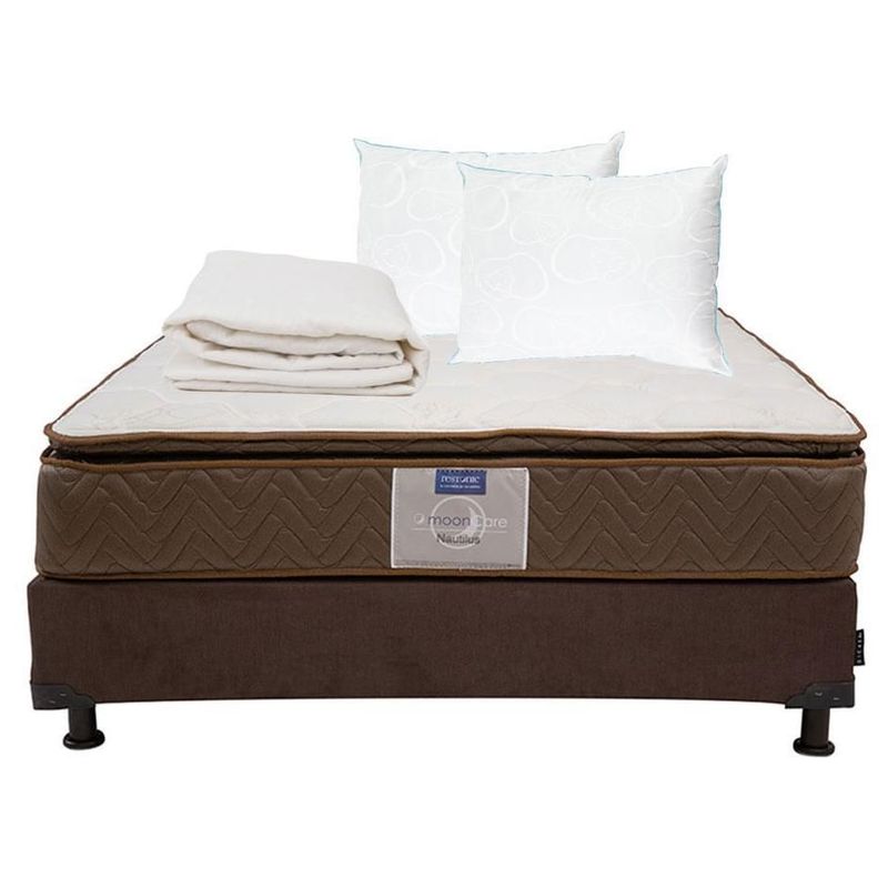 Colchón Matrimonial Nautilus + Box + 2 Almohadas Osos + Protector RGH