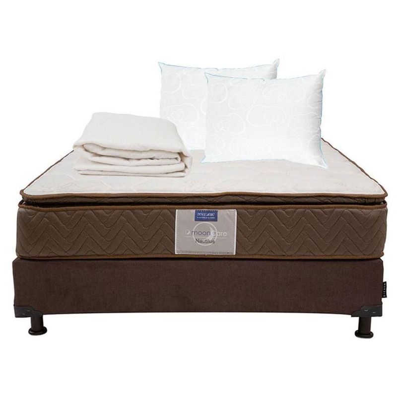 Colchón Matrimonial Nautilus + Box + 2 Almohadas Osos + Protector RGH