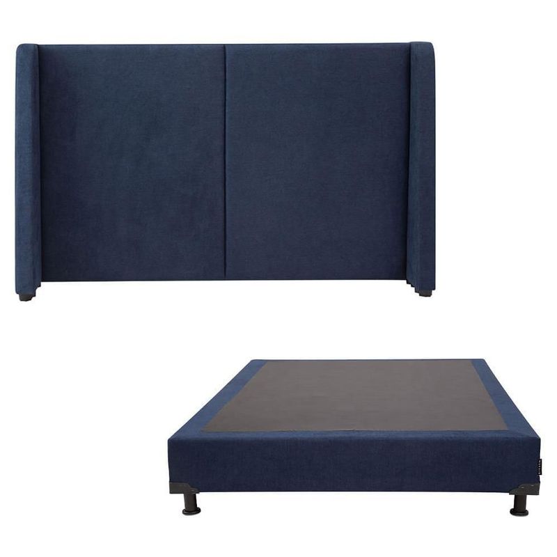 Cabecera Queen Size Dicasa Milán Azul Marino + Box Dicasa Bless CZD