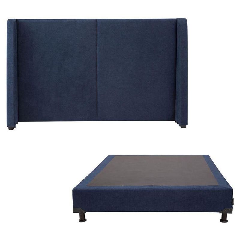 Cabecera Queen Size Dicasa Milán Azul Marino + Box Dicasa Bless CZD