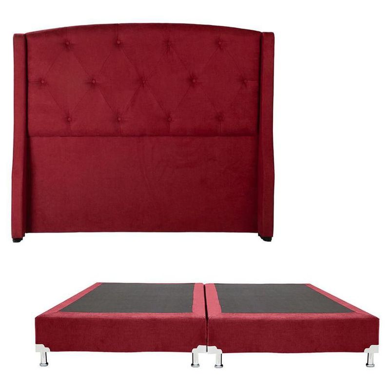 Cabecera King Size Dicasa Zefyr Rojo + Box Dicasa Red CZD