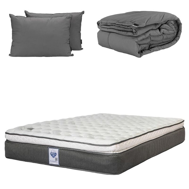 Colchón King Size Spring Air Phantom +Almohada 2Pack +Edredón Homy CZD