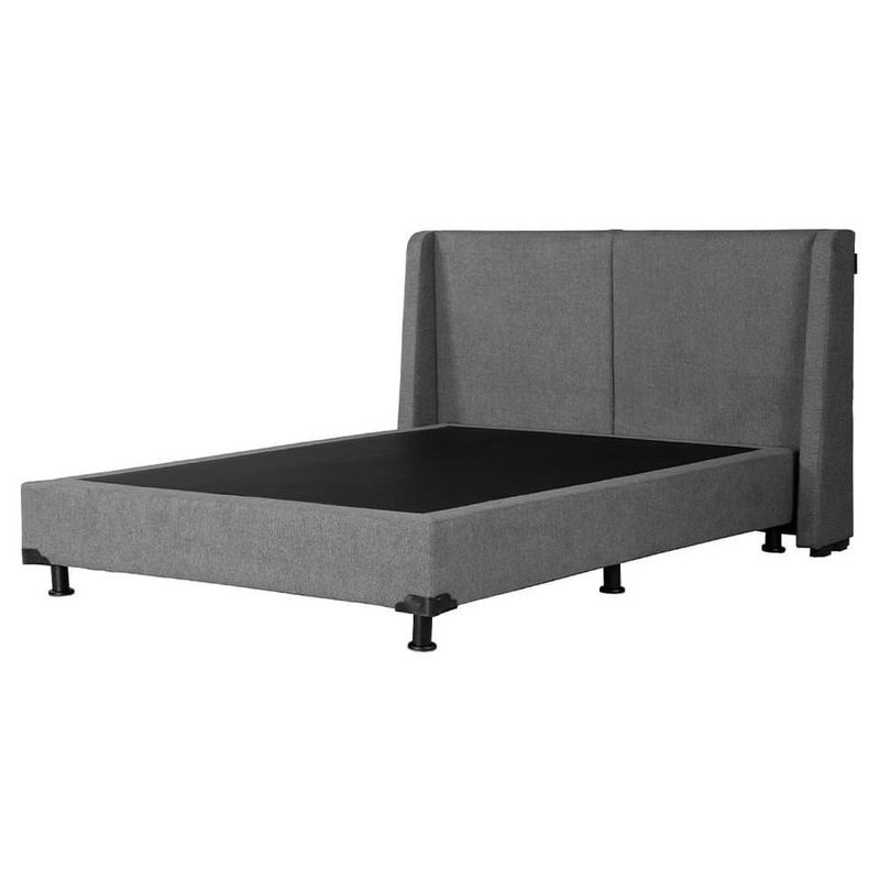 Cabecera Matrimonial Dicasa Milan Gris Oscuro + Box Dicasa Rivo CZD